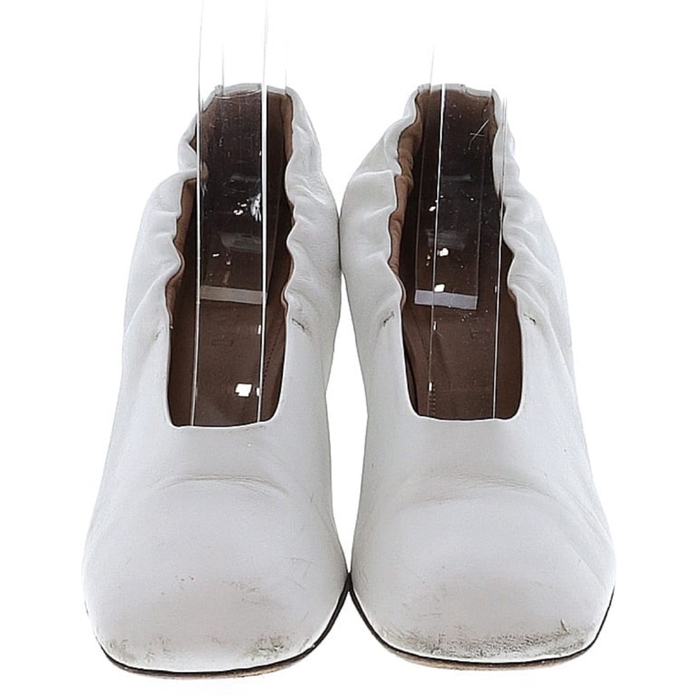 Marni White Leather Square Toe Block Heel Pumps Women’s Size EU 37 US 6.5